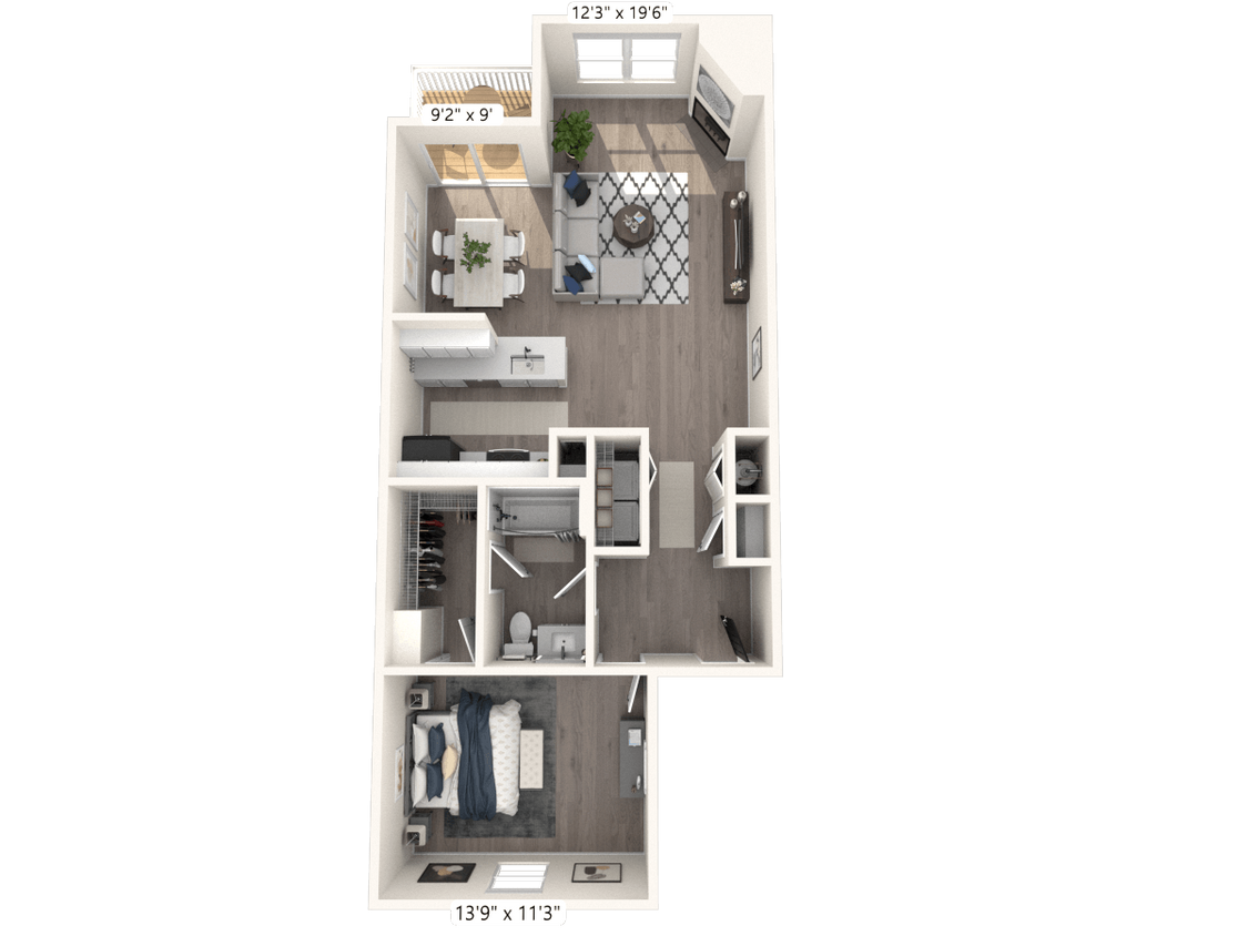 Floor Plan - The Vintner 1 BR 1 BA