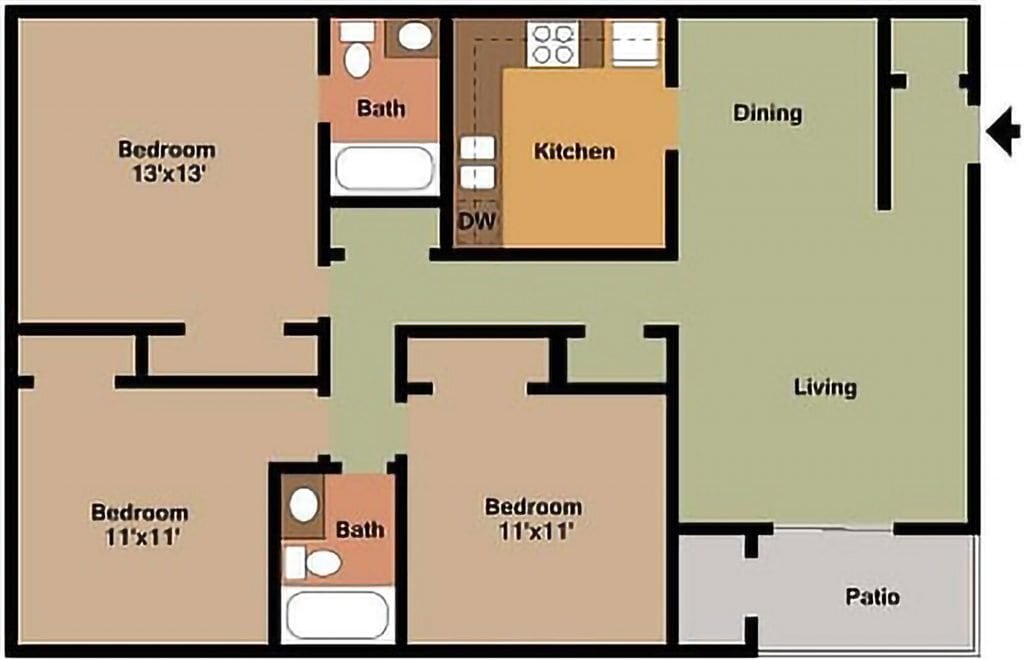 Floor Plan - Three Bedroom