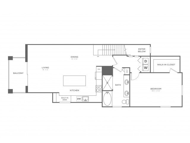 Hollywood One Bedroom One Bath (1057 SF) - Hollywood One Bedroom One Bath (1057 SF)