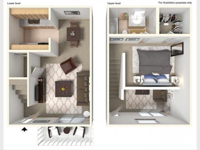 Floor Plan - 1x1B LOFT