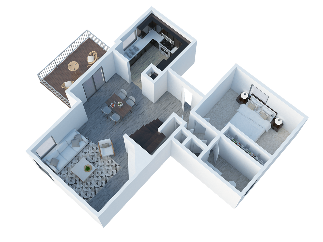 Floor Plan - 3 Bedroom - 2.5 Bath Plan B