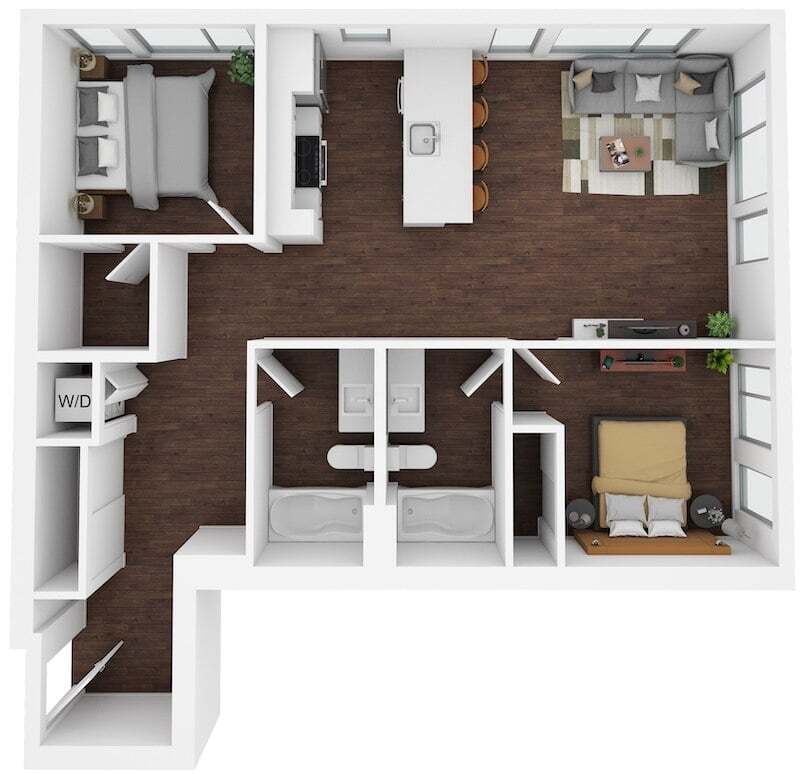 Floor Plan - 2 Bed/2 Bath-F13