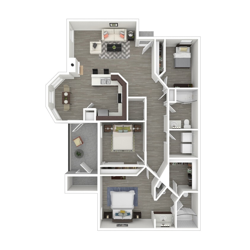 Floor Plan - 3x2-1384- Partial Renovation