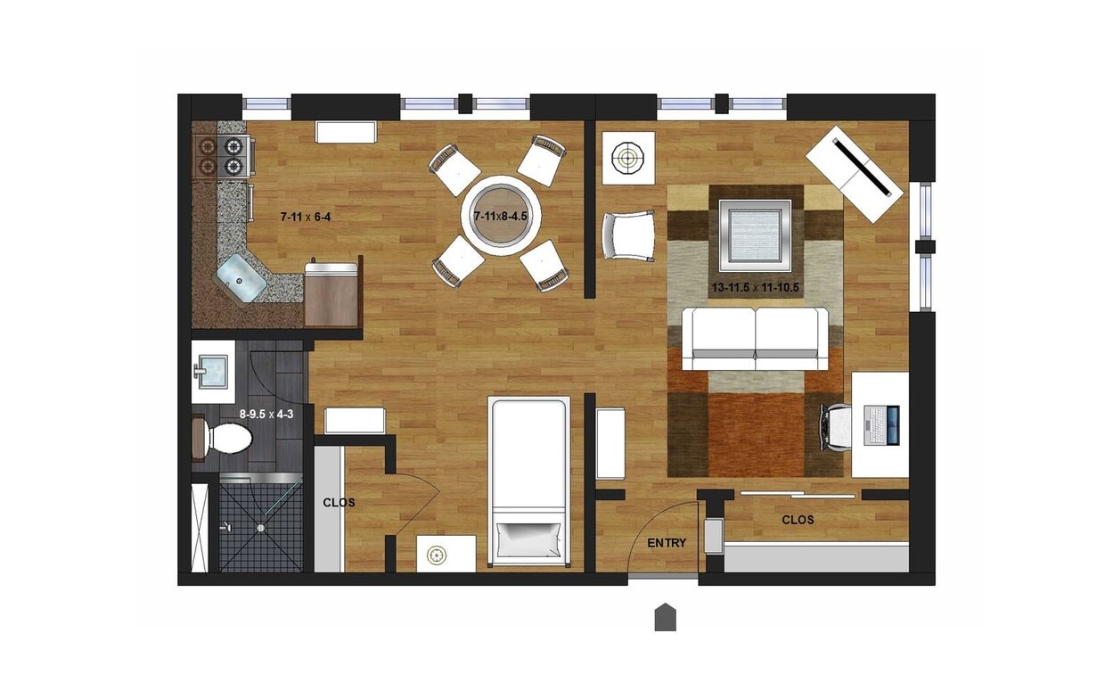 Floor Plan - 900 Centennial Place Studio