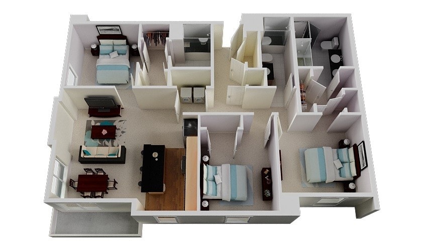 Floor Plan - 3 Bed 2 Bath
