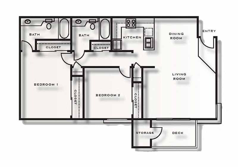 Floor Plan - 2 Bed 2 Bath