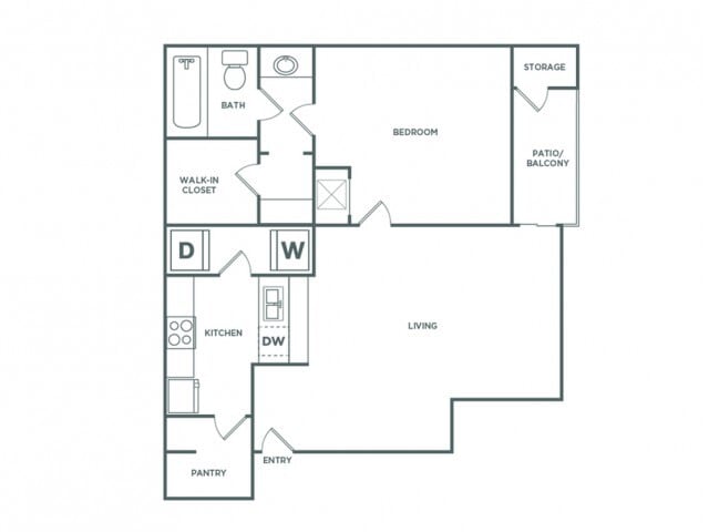 1 bed 1 bath | 765 SF - One Bedroom One Bath (765 SF)