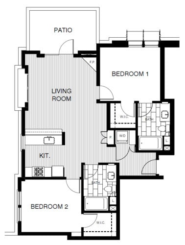 Floor Plan - 2x2 1034