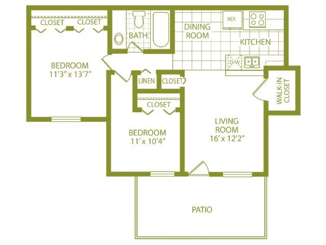 2BR/1BA - 2 Bedroom