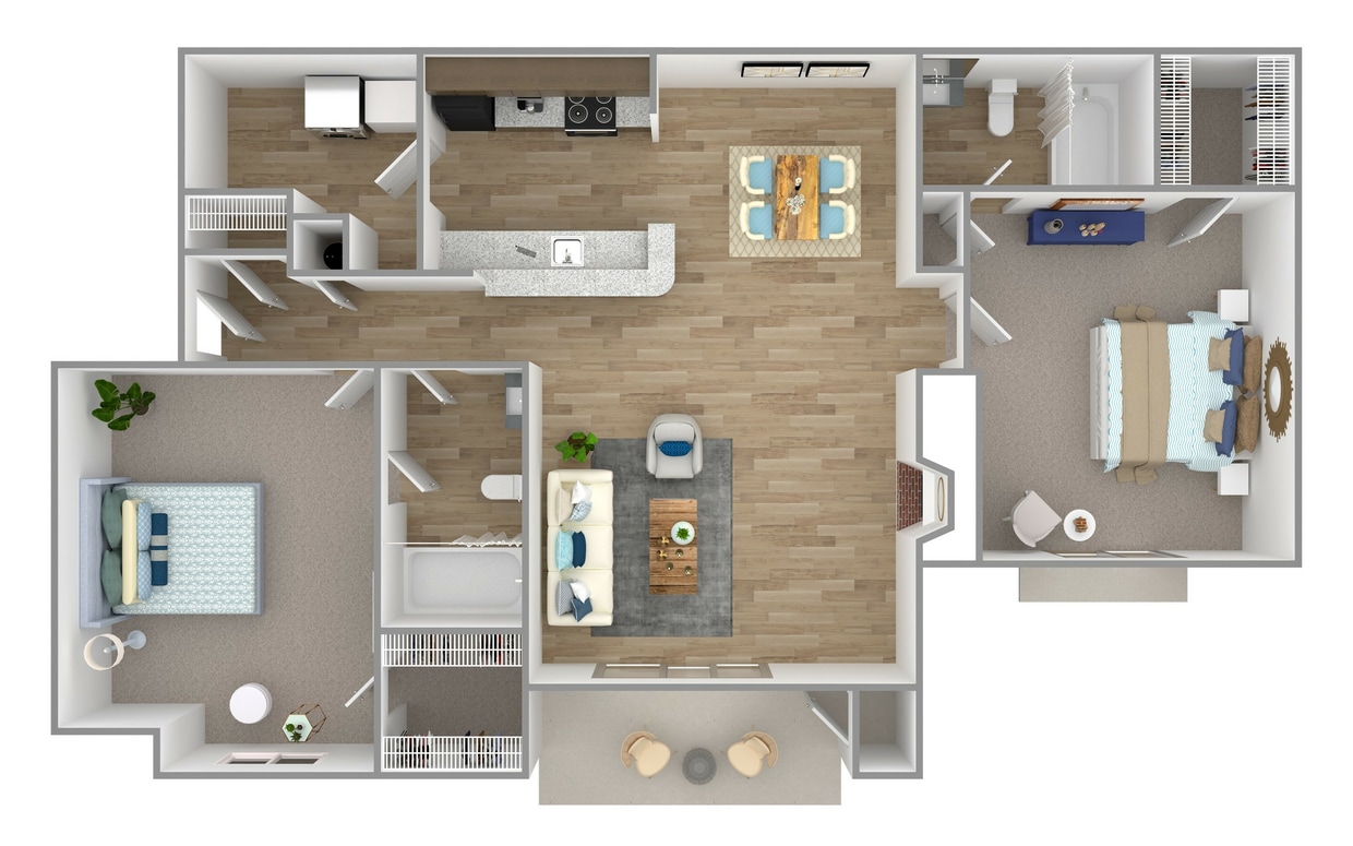 B3_2Bed_2Bath_1096 Sq Ft - B3 - 2 Bedroom, 2 Bathroom