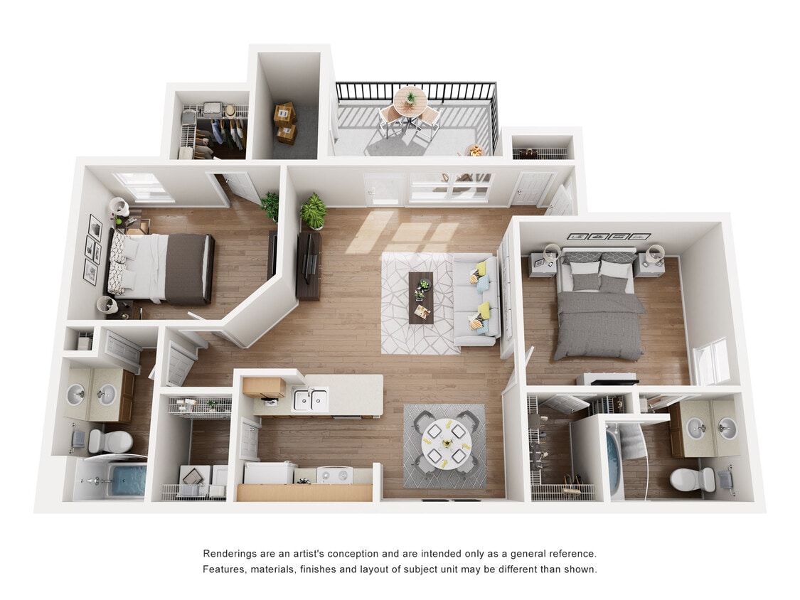 Floor Plan - Two Bedroom Two Bath A