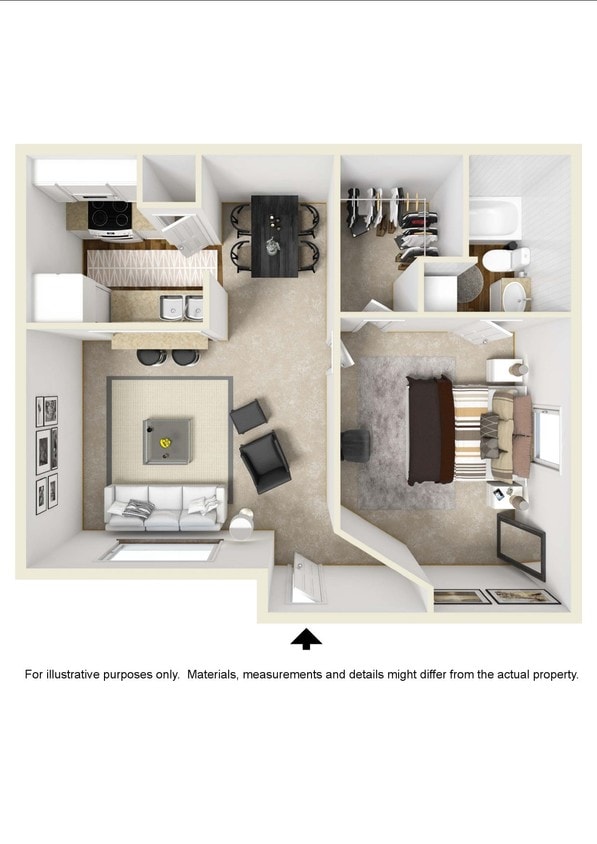 1BR/1BA - One Bed, One Bath C