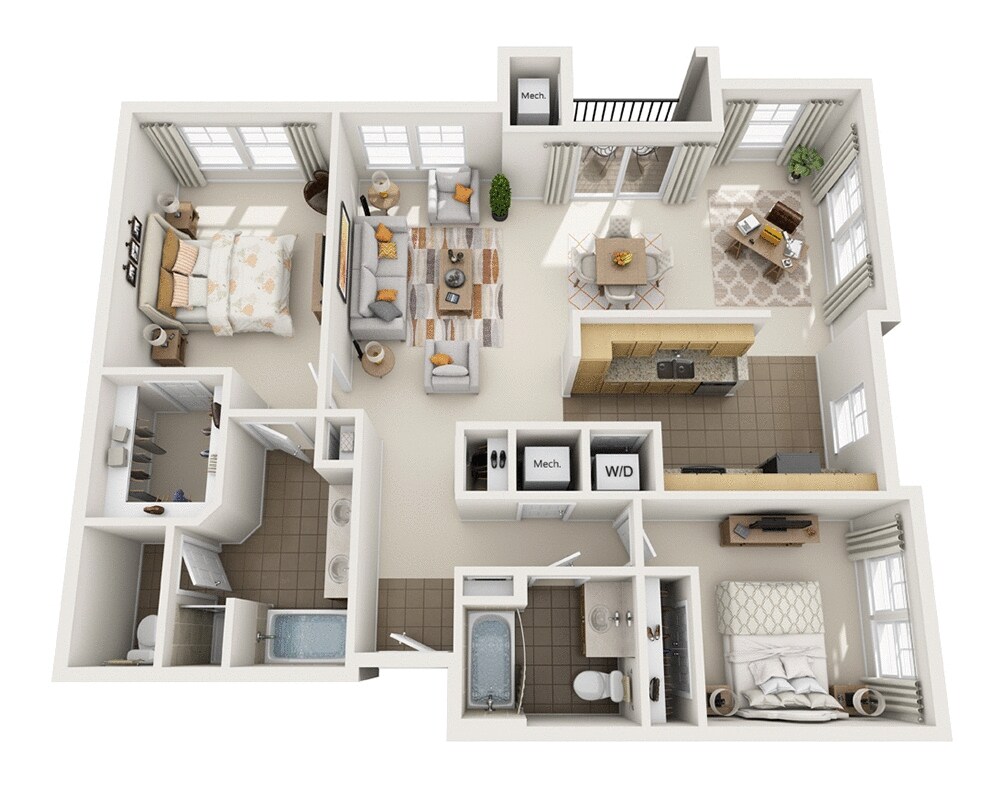 Floor Plan - Two Bedroom B2I