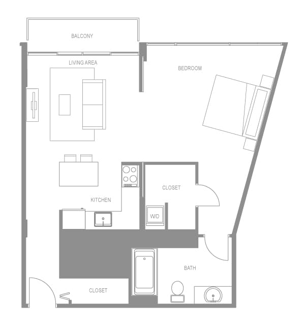 Floor Plan - Navona One Bedroom Flat C