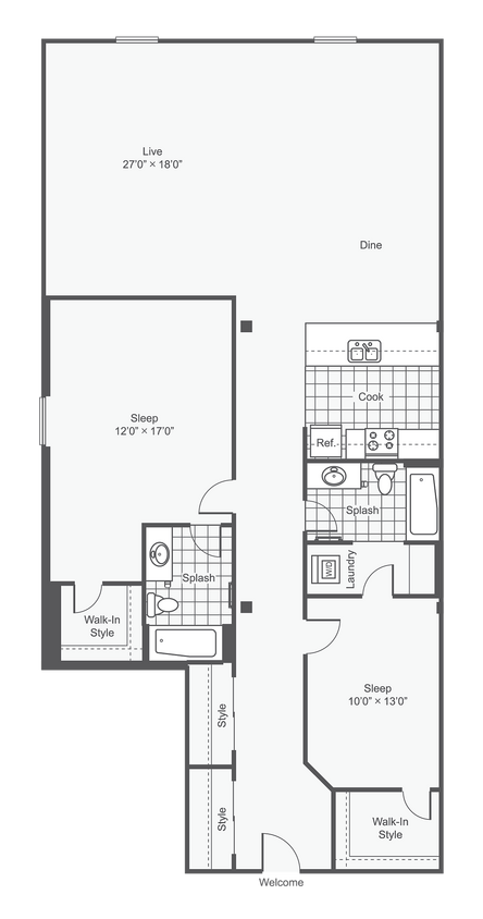 Luna | 2-Bedroom Floorplan - Luna