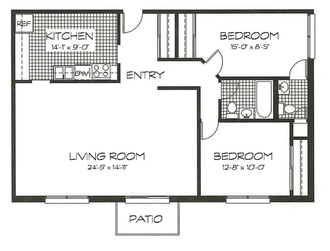 2 Bedroom, 1.5 Bath - NINE25