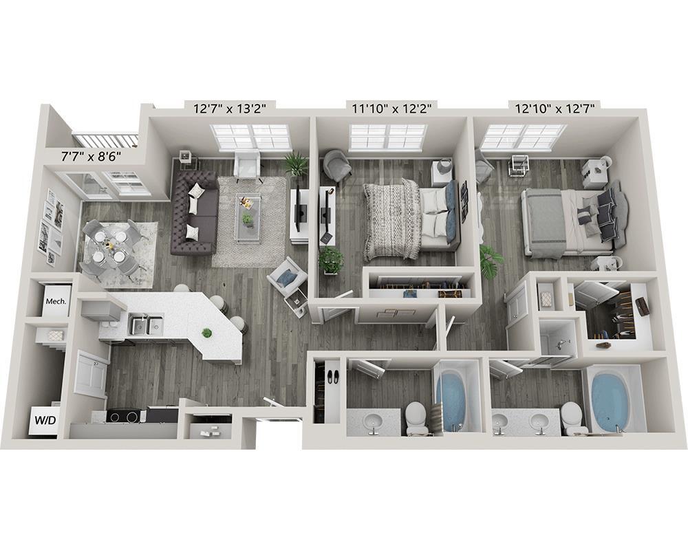 Floor Plan - Two Bedroom B2D