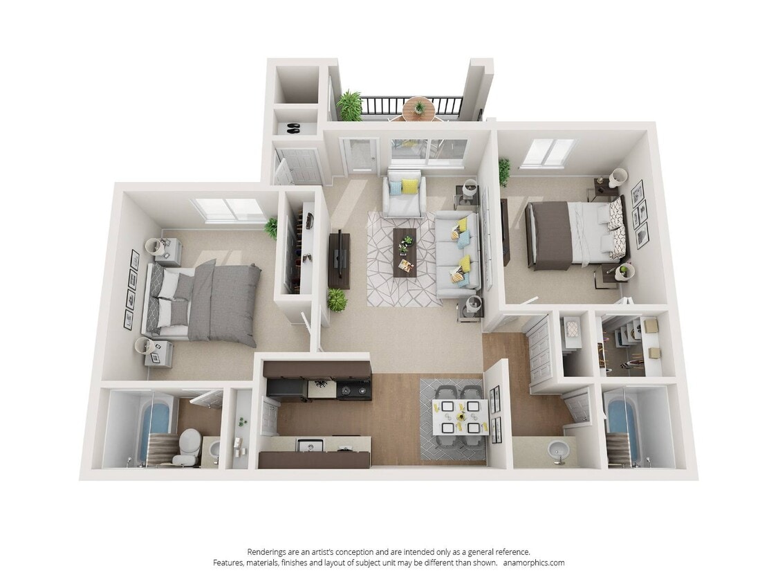 Floor Plan - 2 bed 2 bath