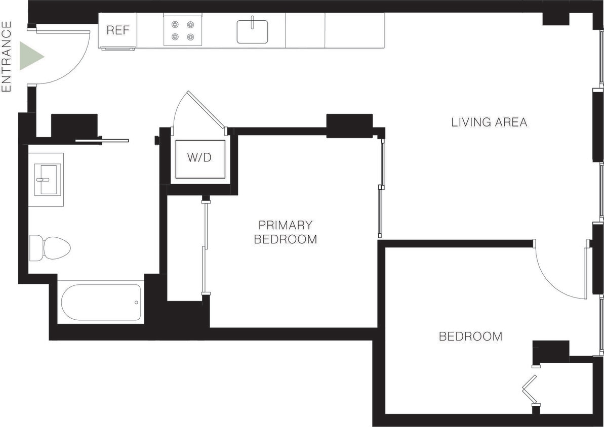 Floor Plan - 2BD, 1BTH B