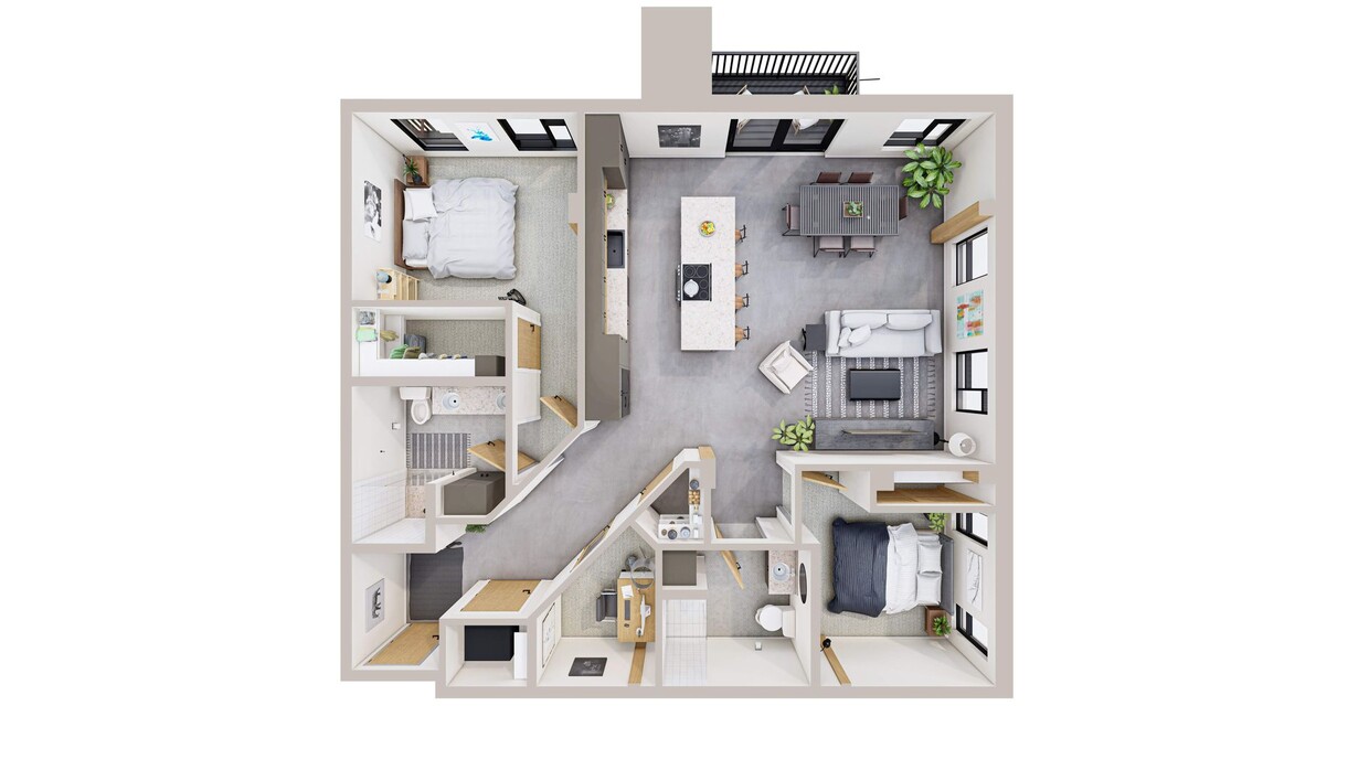 Floor Plan - Two Bed Plus Den
