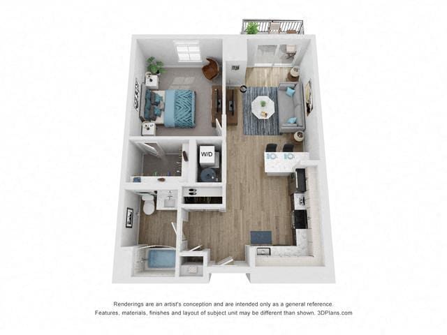 Floor Plan - 1 Bedroom 1 Bath 773 Sq. ft.