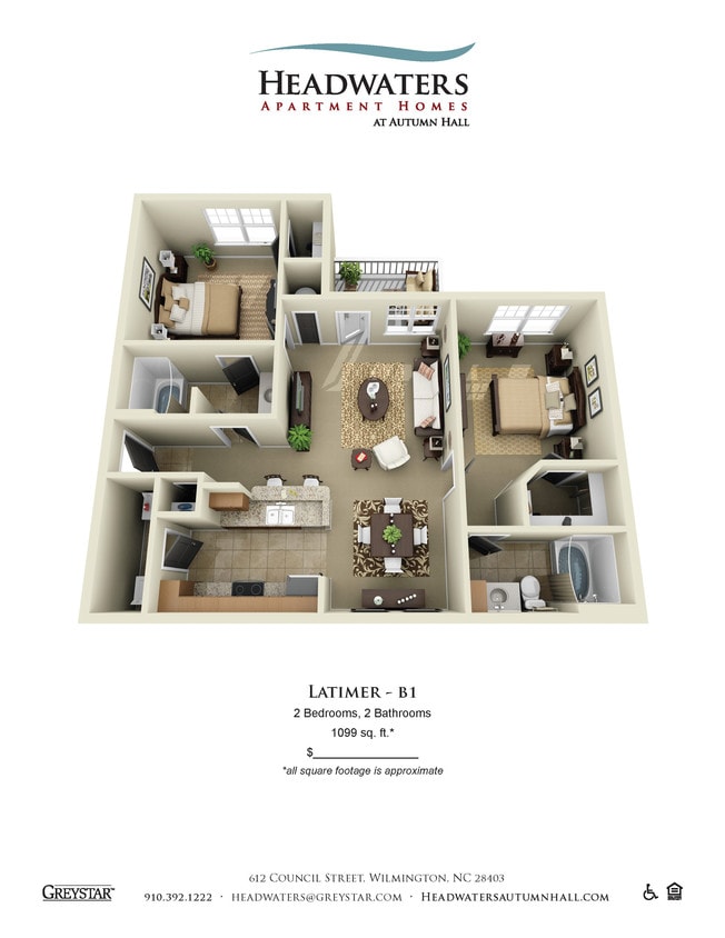 Floor Plan - 2 Bedroom 2 Bath