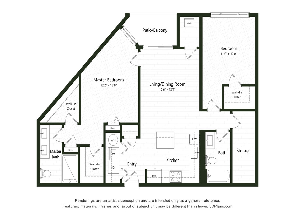 Floor Plan - 2BC-2A-FW