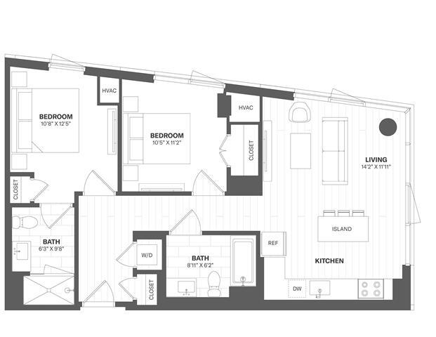 Floor Plan - 2 Bed/2 Bath-b12