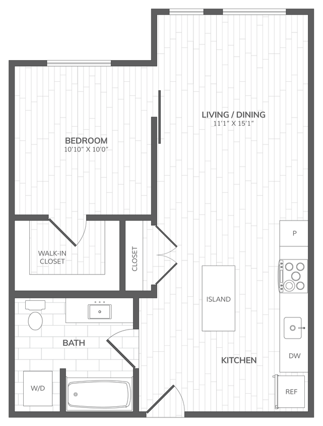Floor Plan - 1 Bed - 1 Bath_766