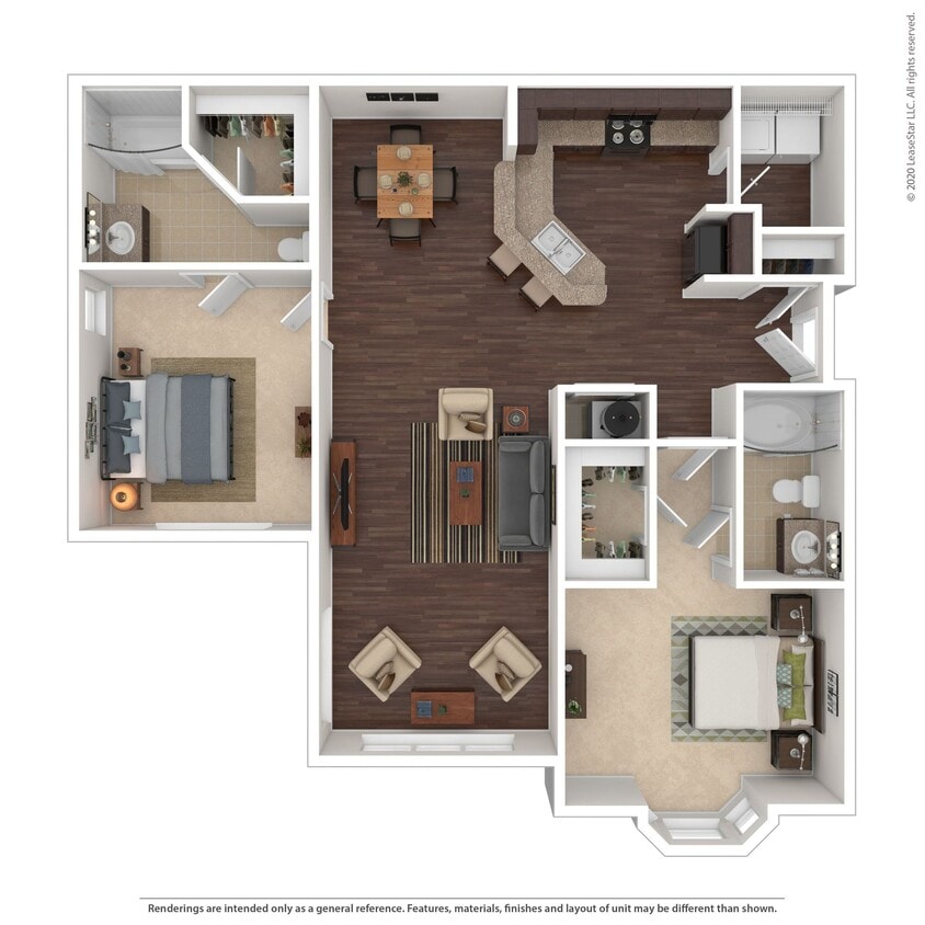 Floor Plan - Two Bedroom Two Bath