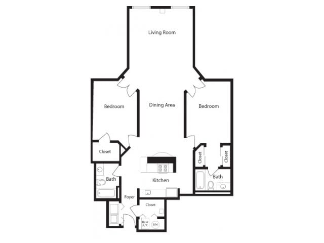 BJ - K-BJ Two Bedroom, Two Bathroom