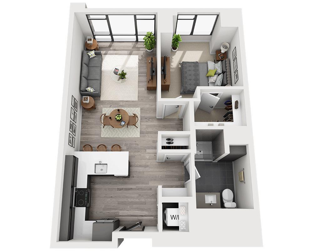 Floor Plan - One Bedroom A1AS