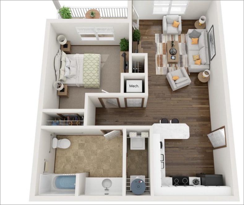 The Cardinal - 1 Bedroom, 1 Bathroom