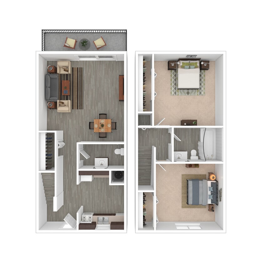 The Dan - 2 Beds, 1.5 Baths, 850 sq. ft. - The Dan - Townhome