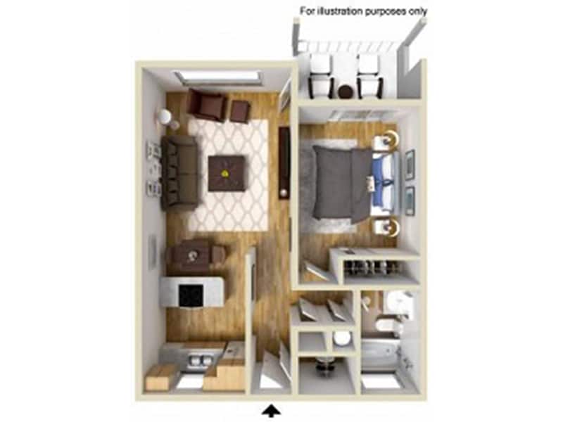 Floor Plan - 1 Bedroom 1 Bathroom B