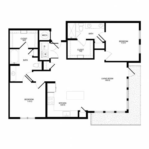 Floor Plan - Two-Bedroom (B4)