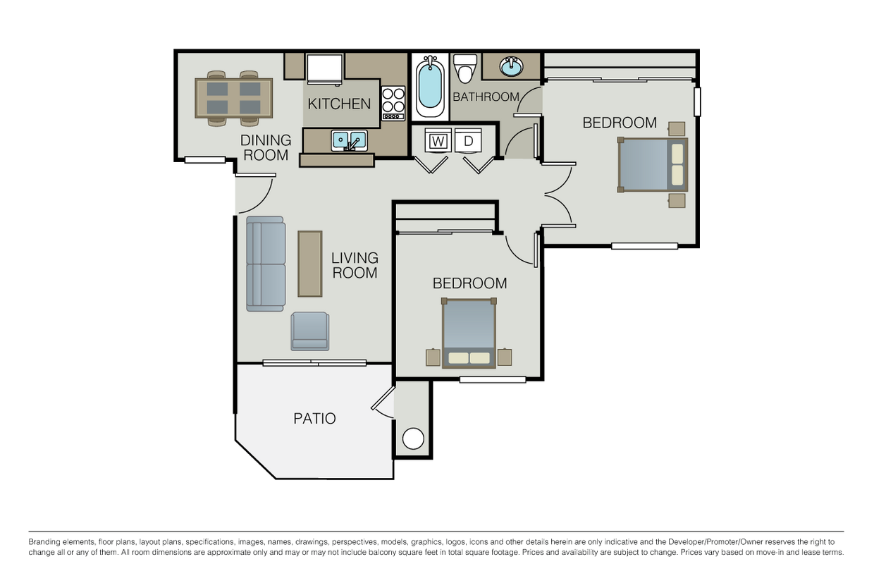 2 Bed 1 Bath B - 2 Bed 1 Bath B