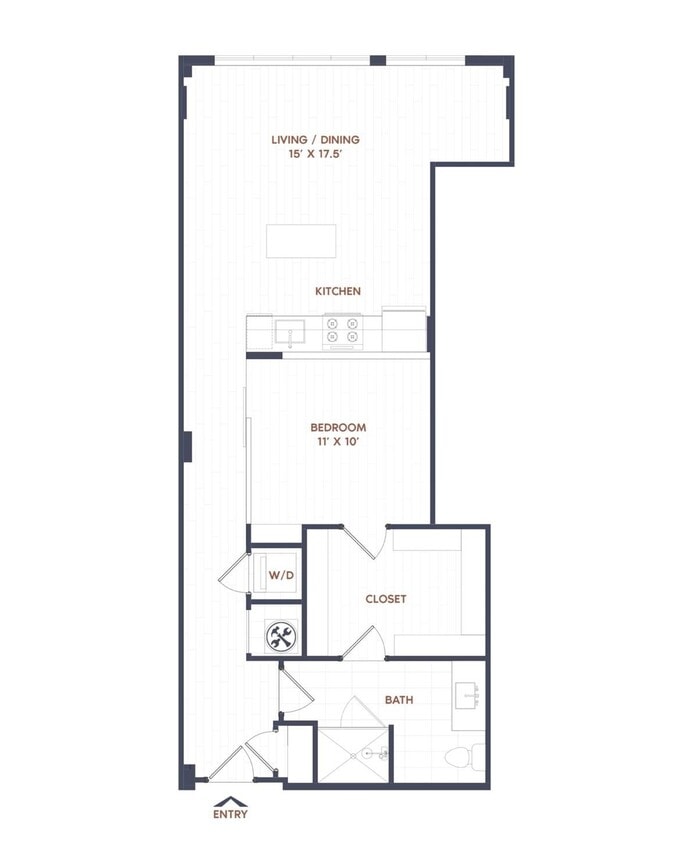 Floor Plan - 1 Bed/1 Bath-A13