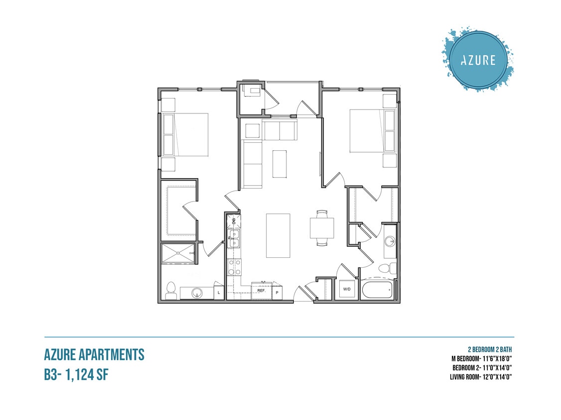 B3A 2 bed, 2 bath - B3