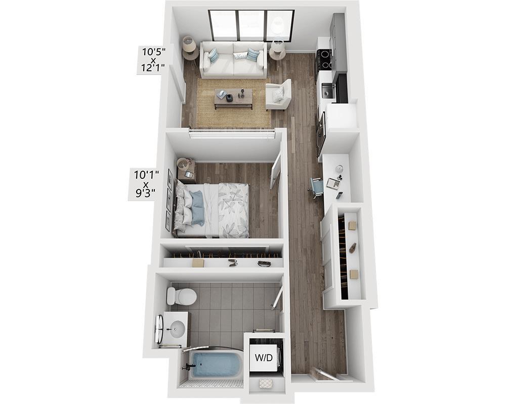 Floor Plan - One Bedroom A1I