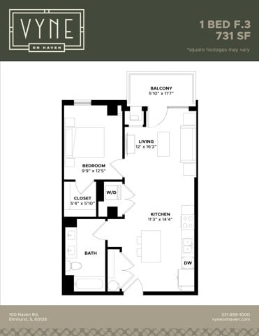 Final- Vyne On Haven - Floor Plans - 1 BED F.3 -TYPE B - 1 BED - F.3