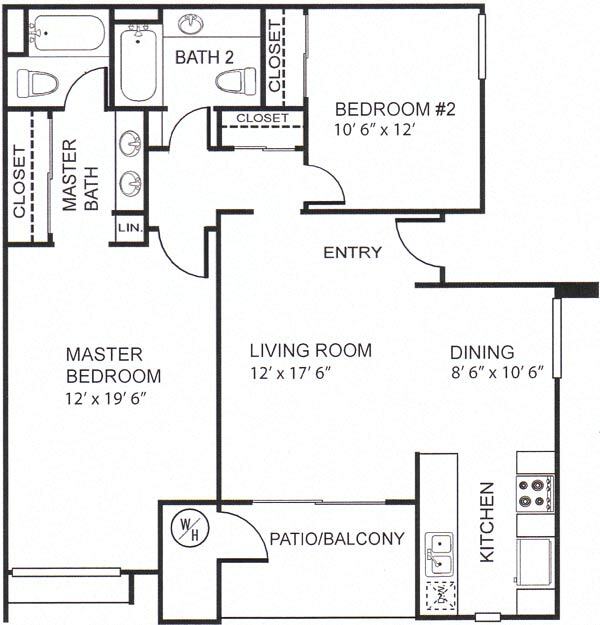 Floor Plan - F 1,027 SF Mira Crest Casa Capricorn
