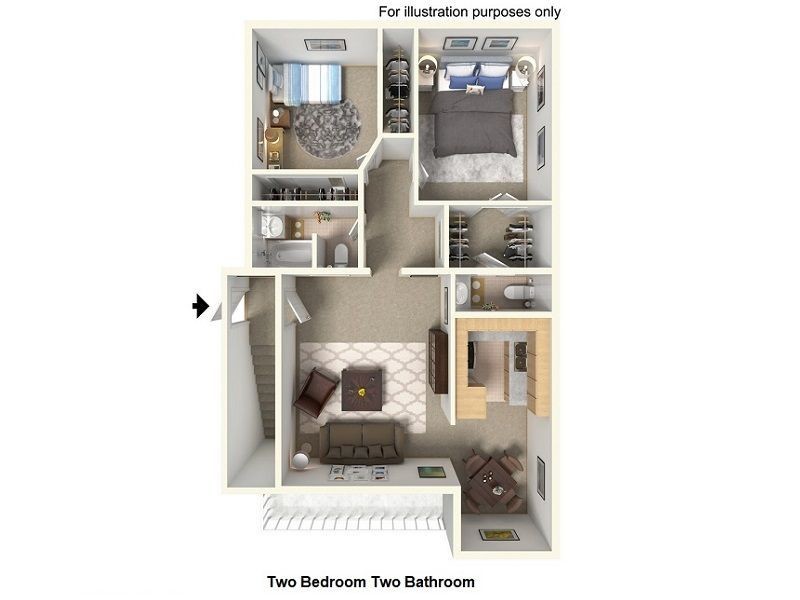 Floor Plan - 2 Bedroom 2 Bathroom