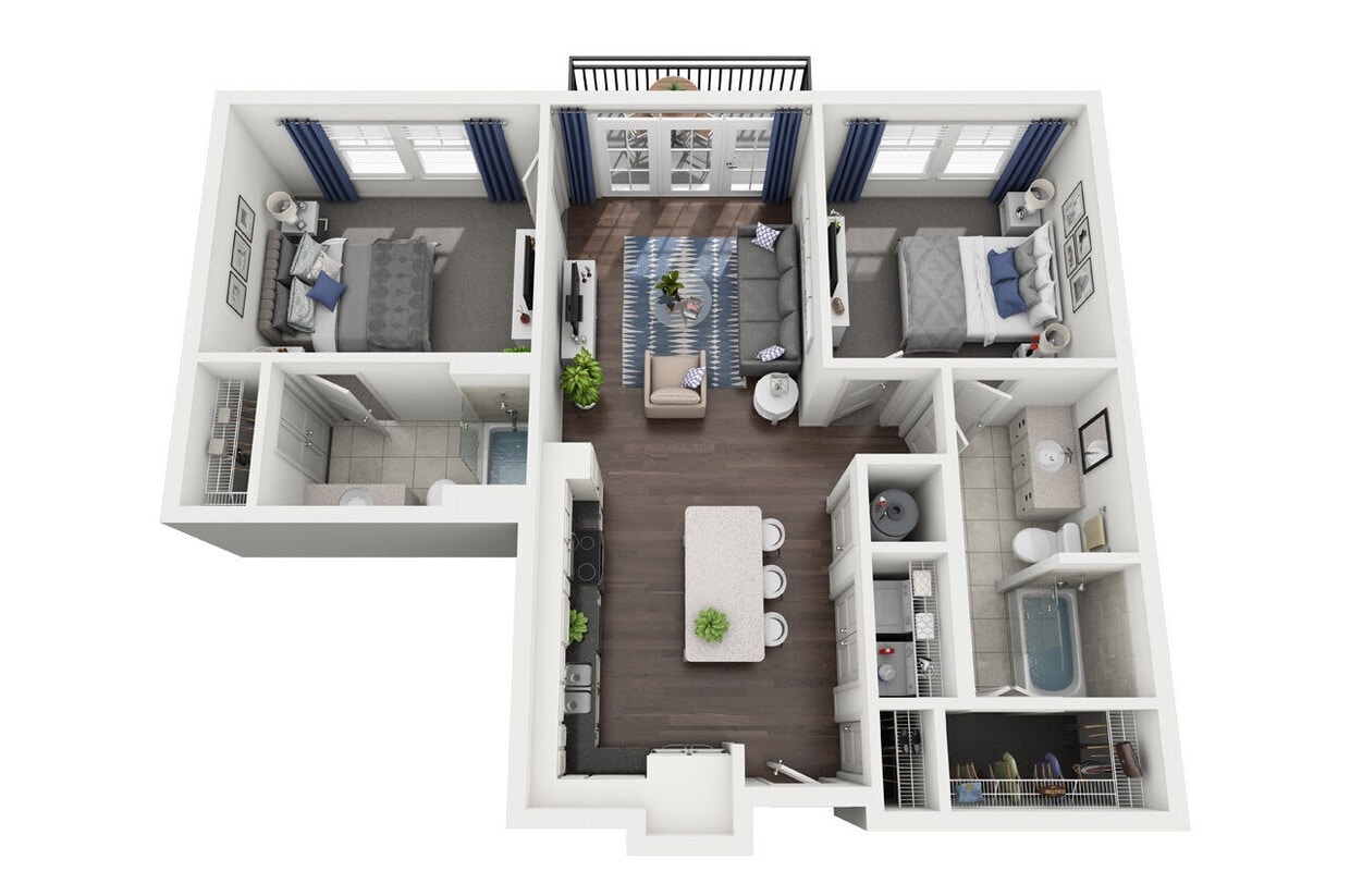 Floor Plan - B1 ALT - 2 bed 2 bth (4764b1a)