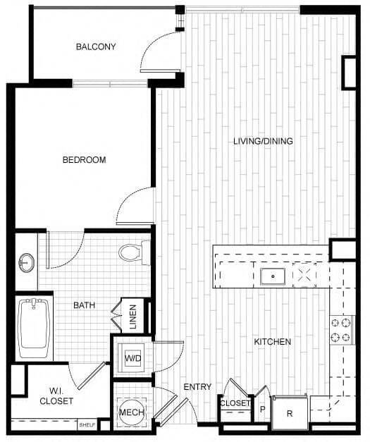 Floor Plan - 1 Bed/1 Bath-T_A05 ANSI