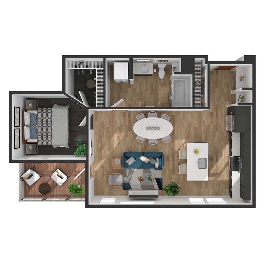 Floor Plan - 1 Bed/1 Bath-A8.2