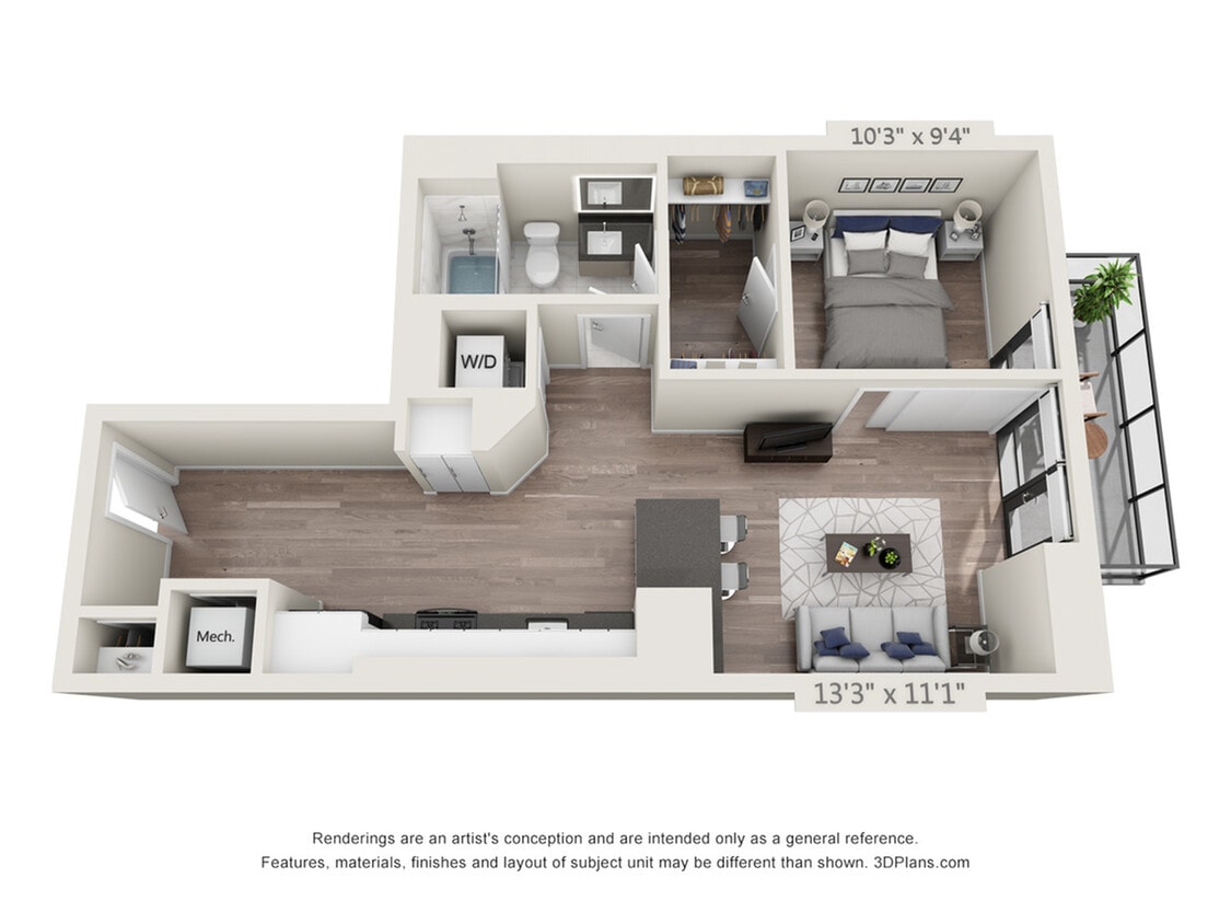 One Bedroom One Bath (652 SF) - One Bedroom One Bath (652 SF)