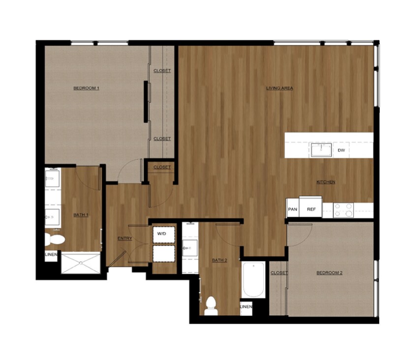 Floor Plan - 2x2 - F