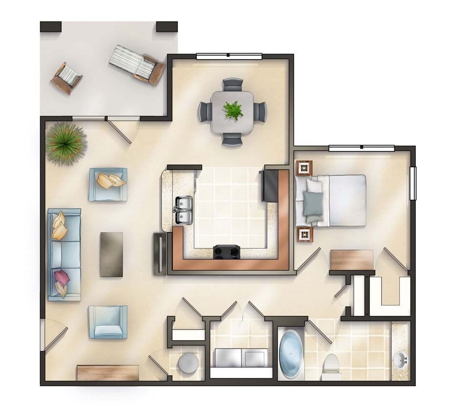 Floor Plan - The Fairfield w/Balcony