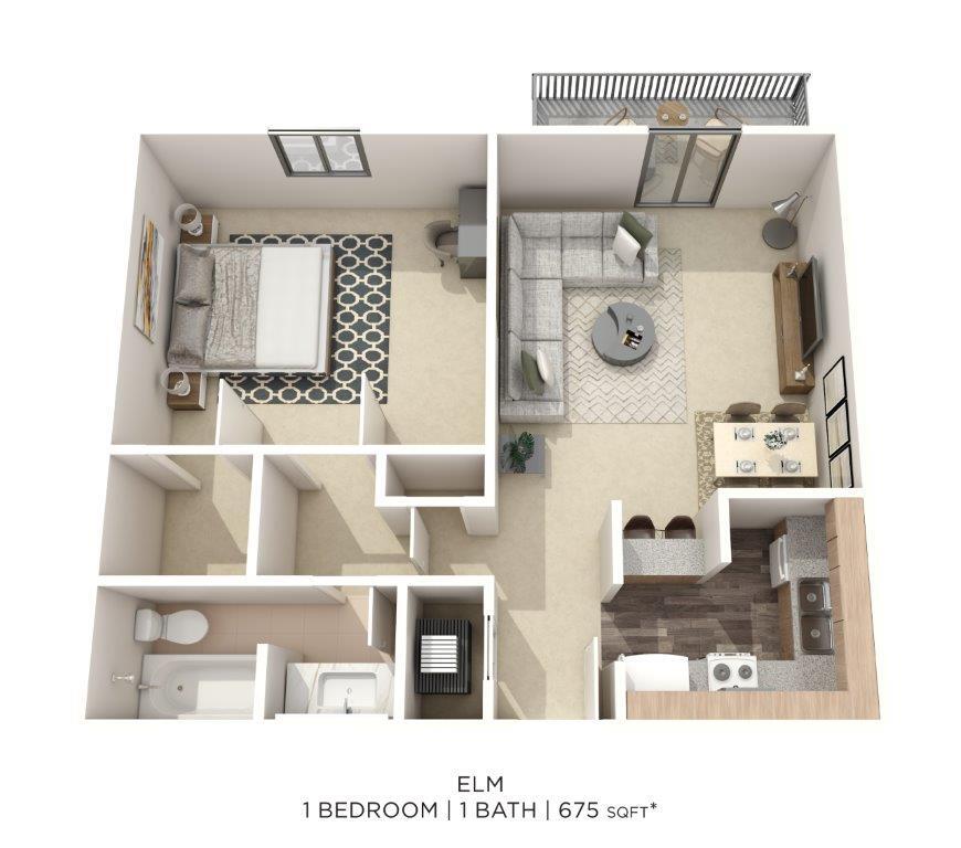 Floor Plan - One Bedroom